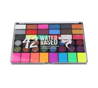42 di vernice a faccia a faccia | Kit di trucco di Halloween a base d'acqua professionale | di trucco di Halloween fluorescente | Vernice per il viso e il corpo non tossico, non to