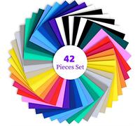 42 fogli in vinile per trasferimento di calore, 30,5 x 25,4 cm, tessuto in vinile, termoadesivo in vinile, termoadesivo Cricut, per tessuti fai da te, magliette, vestiti, cappelli(20 colori)