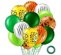 42 Palloncini con Stampa Animalier della Giungla Palloncini in Lattice con Macchie di Leopardo 12 Pollici Palloncini Giraffa Zebra Tigre Articoli per Feste con Stampa Animalier per Bambini