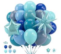 42 palloncini per feste a tema oceano, set di palloncini blu sotto il mare con stella esplosiva da 55,9 cm e lamina blu perla, palloncini retrò blu polveroso, macaron e blu navy, per compleanno del