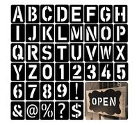42 pezzi Lettera Numero Stencil, 10cm Stencil Lettere Alfabeto, Simboli Numeri Stencil, Stencil Lettere in Plastica, Riutilizzabili Modelli di Alfabeto, per Pittura su Parete, Fai Da Te e Artigianato