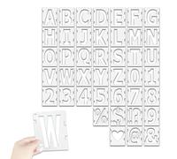 42 Pezzi Stencil Lettere e Numeri Piccoli 7.6cm3inch Stencil Alfabeto Normografo Letter Stencils Riutilizzabili Modelli di Alfabeto Kit di Stencil ad Incastro (10cm/4inch)