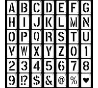 42 Pezzi Stencil per Lettere,5cm Riutilizzabili Simboli Numeri Stencil,lfanumerico Modelli Normografo Kit,Stencil per Pittura,Stencil per Alfabeto e Numero,Modelli di Alfabeto Fai da te