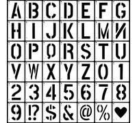 42 Pezzi Stencil per Lettere,7.5cm Riutilizzabili Simboli Numeri Stencil,lfanumerico Modelli Normografo Kit,Stencil per Pittura,Stencil per Alfabeto e Numero,Modelli di Alfabeto Fai da te