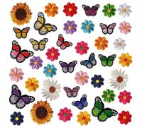 42 Pezzi Topp e Ricamate Farfalla e Fiori in Set Decorativo