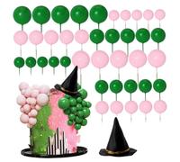 42 pezzi toppers per torta malvagia cappello da strega corona mini palloncini toppers cupcake per compleanno decorazioni per feste di Halloween