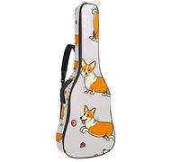 42 Pollici Chitarra Acustica Borsa con Antiurto Spessa Imbottito Zaino Chitarra Suit per Basso Folk Chitarra Classica Carino Corgi Cane Farfalla