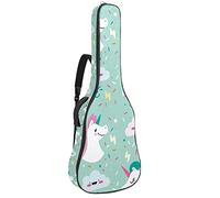 42 Pollici Chitarra Acustica Borsa con Antiurto Spessa Imbottito Zaino Chitarra Suit per Basso Folk Chitarra Classica Divertente Unicorno Magia Nuvole