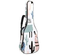 42 Pollici Chitarra Borsa Impermeabile Doppia Tracolla Regolabile Chitarra Acustica Caso Gig Bag Imbottitura Zaino con Tasca Carino Alpaca Cactus (2)