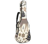 42 Pollici Chitarra Borsa Impermeabile Doppia Tracolla Regolabile Chitarra Acustica Caso Gig Bag Imbottitura Zaino con Tasca Foresta Animale Volpe Renna Gufo