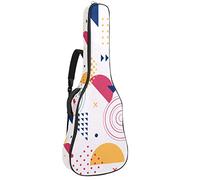 42 Pollici Chitarra Borsa Impermeabile Doppia Tracolla Regolabile Chitarra Acustica Caso Gig Bag Imbottitura Zaino con Tasca Colorato Geometrico Memphis Forme