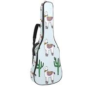42 Pollici Chitarra Borsa Impermeabile Doppia Tracolla Regolabile Chitarra Acustica Custodia Gig Bag Imbottitura Zaino con Tasca Cactus Alpaca Lama Carino