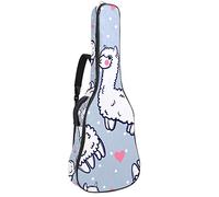 42 Pollici Chitarra Borsa Impermeabile Doppia Tracolla Regolabile Chitarra Acustica Custodia Gig Bag Imbottitura Zaino con Tasca Carino Lama Alpaca Cartoon