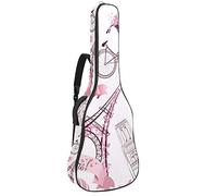 42 Pollici Chitarra Borsa Impermeabile Doppia Tracolla Regolabile Chitarra Acustica Custodia Gig Bag Imbottitura Zaino con Tasca Parigi Romantico