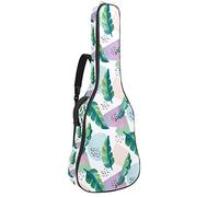 42 Pollici Chitarra Borsa Impermeabile Doppia Tracolla Regolabile Chitarra Acustica Custodia Gig Bag Imbottitura Zaino con Tasca Modello Tropicale Con Foglie E Forme Colorate