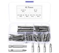 42 Pz per PH Torx Inserti per Avvitatore, Set di Punte Magnetiche per Cacciavite, H5 PH1 T15 T20 Set di Punte per Cacciavite Elettrico, Set Punte per Avvitatore Magnetiche, Inserti Esagonali 1/4''