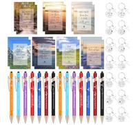 42 quaderni biblici regali cristiani set sfuso Scrittura cristiana ispiratrice Scrittura Penna a sfera Bibbia Versi Portachiavi Motivazionale Regali cristiani per insegnante amico collega Chiesa