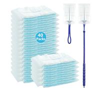 42 ricariche magnetiche compatibili con Flash & Swiffer Duster, ricarica per spolverino soffice a 180° per la pulizia con manico esteso, kit di ricariche usa e getta in microfibra per tende e librerie