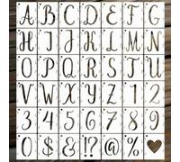 42 stencil con lettere dell'alfabeto da 10 cm, stencil riutilizzabili in plastica, stencil con lettere e numeri, per dipingere su legno, pareti, tessuto, roccia, cartelli, progetti artistici fai da te