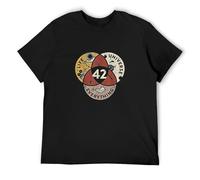 42 The Answer To The Universe And Everything Douglas Adams T-Shirt Black Mens Tee Unisex Shirt M