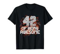 42 Years Of Being Awesome Compleanno 42 Anni Compleanno Maglietta