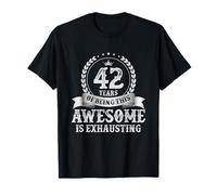 42 Years Of Being Awesome Regalo 42 Anni Compleanno Uomo Maglietta