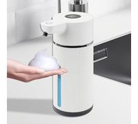 420 ml Dispenser Sapone Automatico, Schiuma Dispenser Sapone Bagno con Sensore, Dosatore Sapone Cucina Muro con 4 Livelli di Regolazione e Ricaricabile Tramite USB per Bagno, Cucina e Hotel (Bianco)