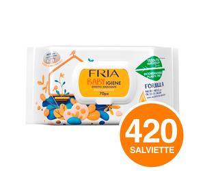 420 Salviette Fria Baby Igiene Olio di Argan e Formula Nutri-Milk Biodegradabili