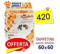 420 TAPPETINI Assorbello PREMIUM 60x60 - QUALITA' SUPERIORE - Traverse per cani