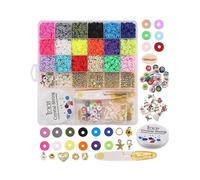 4200pcs Diy 6mm Flat Round Heishi Polymer Clay Beads Kit for Jewelry Making Bracelet Necklace Earring