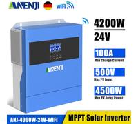 4200W 24V Hybrid Solar Inverter Ibrido On&Off Grid MPPT Charger 100A 500V WIFI