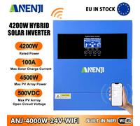 4200W 24V Solar Inverter On/Off-Grid Hybrid MPPT 100A Pure Sine Wave 220Vac 500V