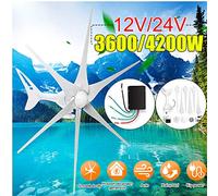 4200W Wind Turbines Generator 3600W 12/24V 3/6 Wind Blades Option Wind Controller Gift Fit for Home Streetlight +Controller 4200w 3 (3600w 6)