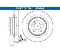 Disco freno ATE 24.0120-0244.1 posteriore, ventilato, altamente carbonizzato, 1 Pezzo