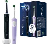 Oral-B Vitality Pro - Spazzolino elettrico elettrico con 2 testine di ricambio, 3 modalità di pulizia per la cura dei denti, regalo uomo/donna, progettato da marrone, nero/viola