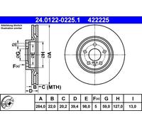 COPPIA DISCHI FRENO ANT ATE ALFA ROMEO SPIDER 2.0 T.SPARK 16V 114KW 98>00 240...