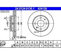 COPPIA DISCHI FRENO ANT ATE KIA CARSTAR 2 88KW 01> 24012401361