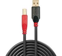 Lindy 42761 cavo USB 10 m USB 2.0 USB A USB B Nero, Rosso
