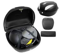 42L Bauletto moto,Bauletto per Scooter Top case nero,Valigia Top Case Universale Baule Moto per casco, Impermeabile Moto Top Box posteriore,Bauletto per scooter(Bianca)