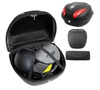 42L Bauletto moto,Bauletto per Scooter Top case nero,Valigia Top Case Universale Baule Moto per casco, Impermeabile Moto Top Box posteriore,Bauletto per scooter(Rosso)