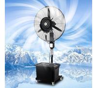42L Industriale da Esterno Ventilatore ad Acqua con Nebulizzatore, Ventilatore a Piantana con Ruote, Oscillazione 90°, Altezza 160-205cm, Flusso 20mI per Esterno, Casa, Ufficio e Grandi Ambienti(70cm)