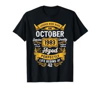42nd Birthday The Real Legends October 1983 42 Years Old Men Maglietta