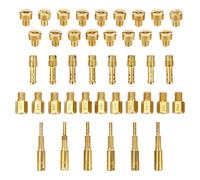 42pz Kit Getti Carburatore per Mikuni, Comprendente 17 Principali Rotondi 6 Minimo TM 8 Minimo VM e 11 Getti Principali Esagonali Accessori Pratici Carburatore per Messa Punto e Riparazione