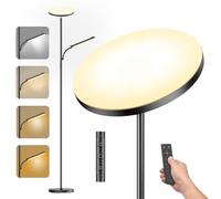 42W Piantana Lampada Da Terra, 4000LM Luminoso Terra Dimmerabile LED Lampada da Terra Salotto con Lampada da Lettura, Telecomando e Touch Control, 2700K-6500K, Per Soggiorno Letto Ufficio