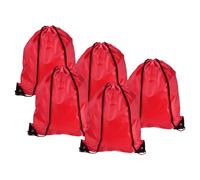 42x34cm Nylon Coulisse Borsa,5pz Stoccaggio Ingombro CInta Zainetto Sacco,Rosso