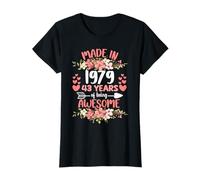 43 Anni 43° Compleanno Nato nel 1979 Donne Ragazze Floreale Maglietta