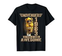 43 Anni Fantastico Novembre 1983 Teddy Bear 43° Compleanno Maglietta