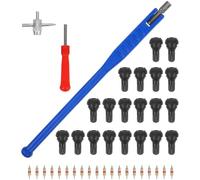 43 Pezzi Kit Attrezzi per Valvola Pneumatici Auto, Ferro ABS | Estrattore Valvole Pneumatici, per Cerchi e Gomme Tubeless, Officina e Riparazioni, Finitura Liscia, Presa Precisa