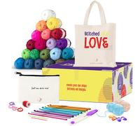43 Pezzi Uncinetto Kit con Filato Ferri & Accessori Principianti Set