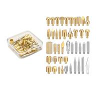 43 punte per pirografia in ottone, filettatura M4, trasferimento di calore veloce e stabile, montaggio a vite per fai da te e finiture artigianali